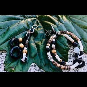 Mix match natural gemstone beaded earrings